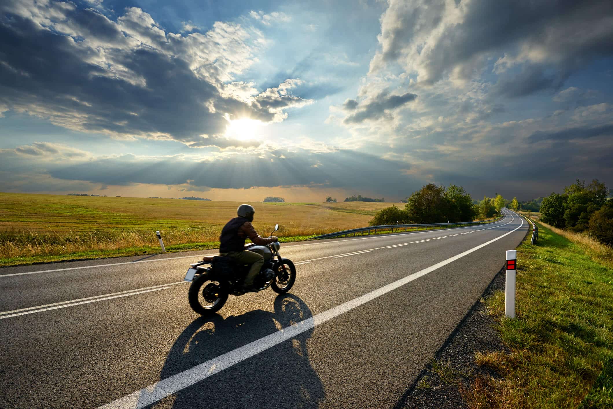 open roads for motorcycle in forest land washington