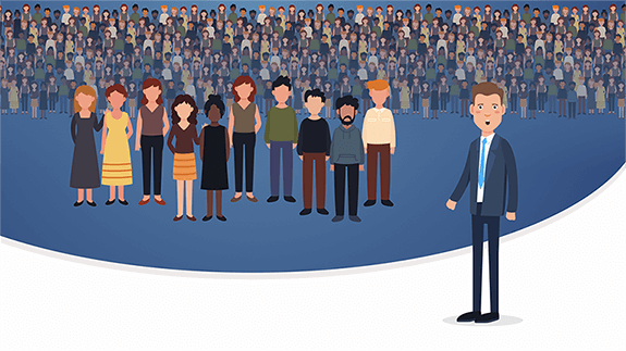 Illustration of diverse group of people